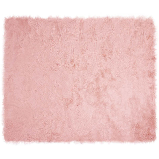 Vidaxl nep schapenvacht tapijt tafalla roze 200 x 280 cm polyester