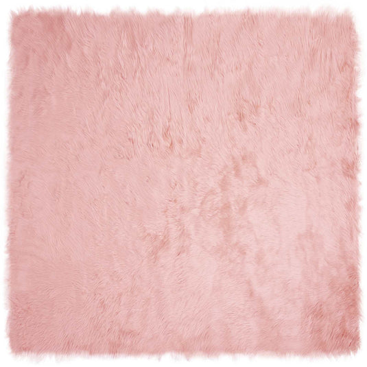Vidaxl nep schapenvacht tapijt tafalla roze 200 x 200 cm polyester