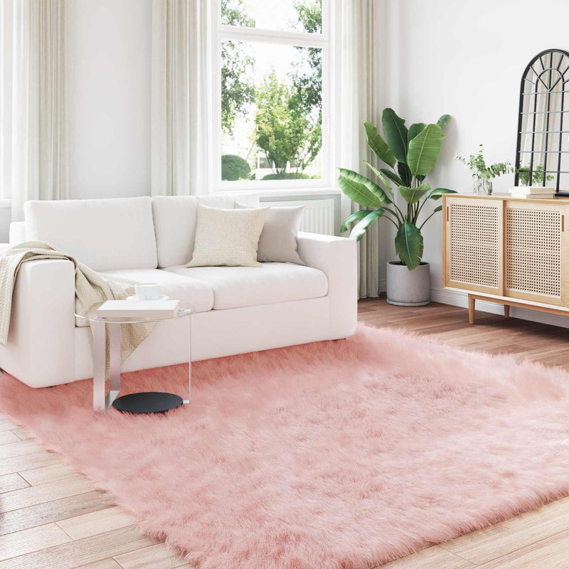 Load image into Gallery viewer, Vidaxl nep schapenvacht tapijt tafalla roze 240 x 240 cm polyester
