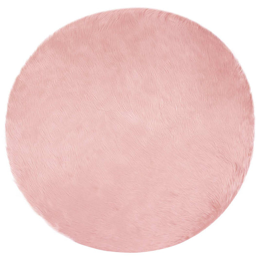 Vidaxl nep schapenvacht tapijt tafalla roze ø 80 cm polyester