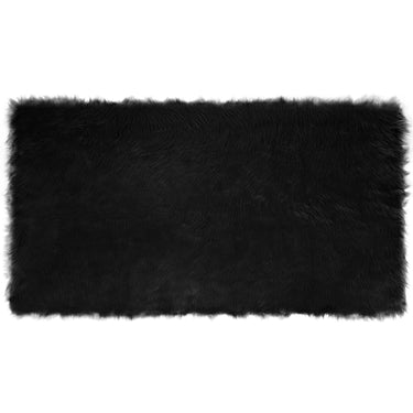 Vidaxl nep schapenvacht tapijt tafalla zwart 60 x 110 cm polyester