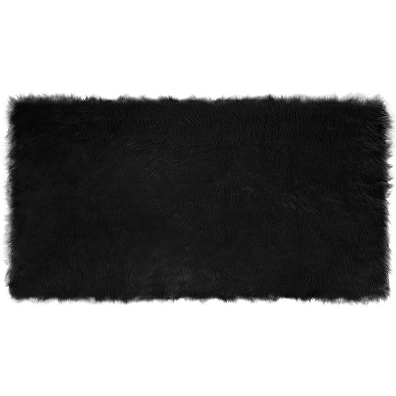 Load image into Gallery viewer, Vidaxl nep schapenvacht tapijt tafalla zwart 80 x 150 cm polyester
