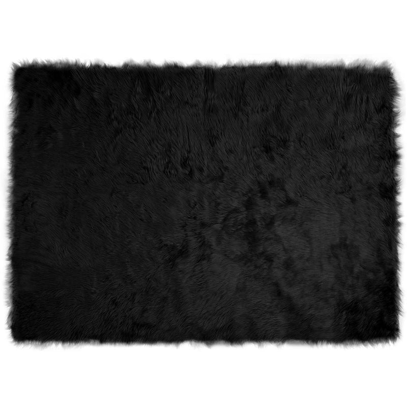 Load image into Gallery viewer, Vidaxl nep schapenvacht tapijt tafalla zwart 120 x 170 cm polyester
