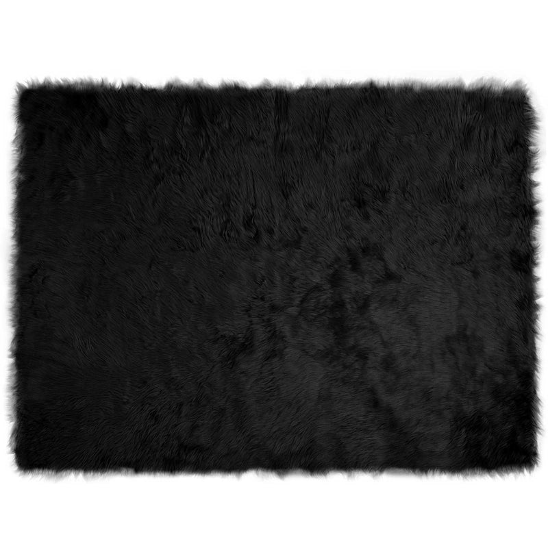 Load image into Gallery viewer, Vidaxl nep schapenvacht tapijt tafalla zwart 160 x 230 cm polyester

