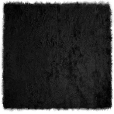 Vidaxl nep schapenvacht tapijt tafalla zwart 240 x 240 cm polyester