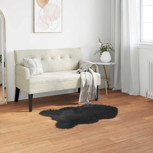 Vidaxl nep schapenvacht tapijt tafalla zwart 60 x 90 cm polyester