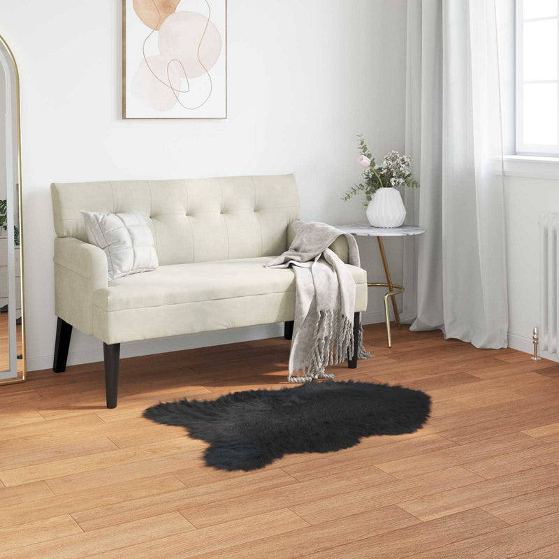 Load image into Gallery viewer, Vidaxl nep schapenvacht tapijt tafalla zwart 80 x 120 cm polyester
