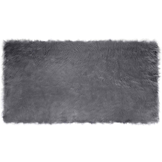 Vidaxl nep schapenvacht tapijt tafalla antraciet 60 x 110 cm polyester