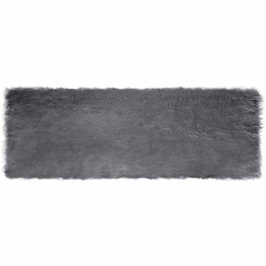 Vidaxl nep schapenvacht tapijt tafalla antraciet 80 x 250 cm polyester