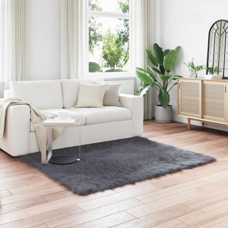 Load image into Gallery viewer, Vidaxl nep schapenvacht tapijt tafalla antraciet 120 x 120 cm
