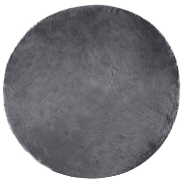 Vidaxl nep schapenvacht tapijt tafalla antraciet ø 80 cm polyester
