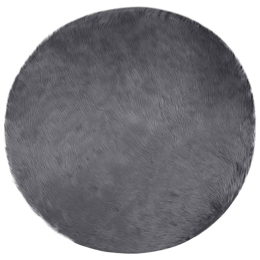 Vidaxl nep schapenvacht tapijt tafalla antraciet ø 160 cm polyester