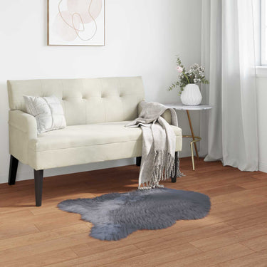 Vidaxl nep schapenvacht tapijt tafalla antraciet 50 x 80 cm polyester
