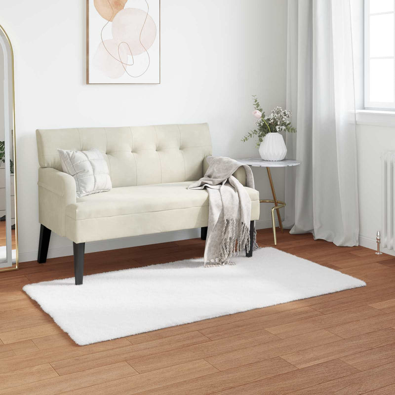 Load image into Gallery viewer, Vidaxl nep konijnenbont tapijt olite wit 80 x 150 cm polyester
