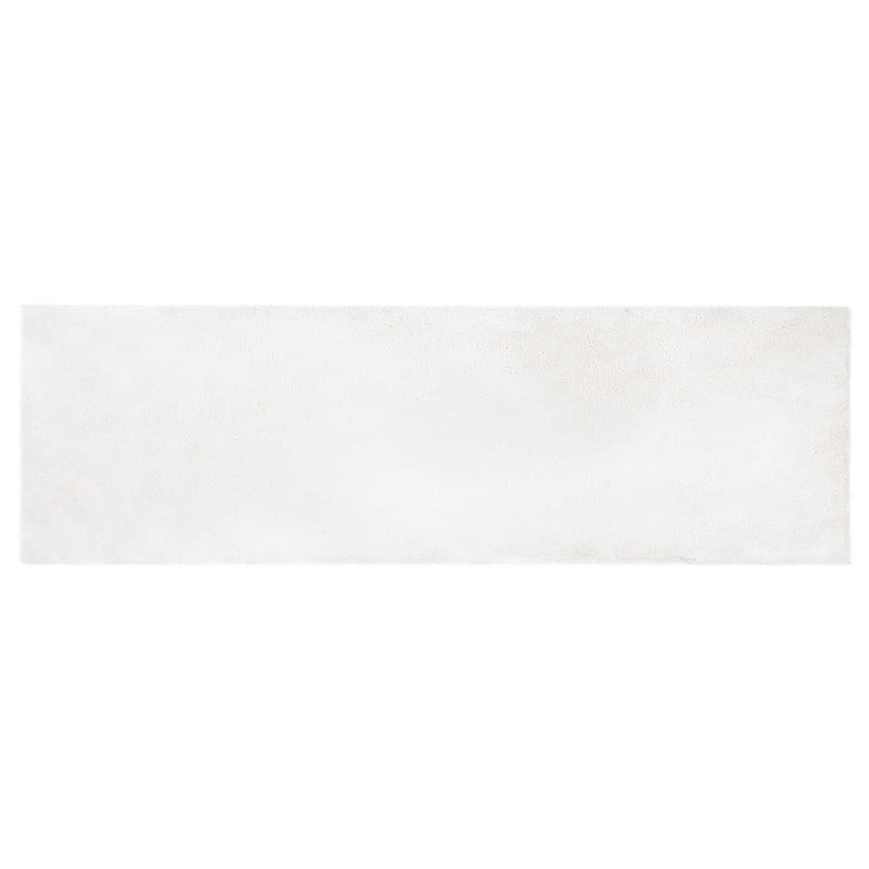 Load image into Gallery viewer, Vidaxl nep konijnenbont tapijt olite wit 80 x 250 cm polyester
