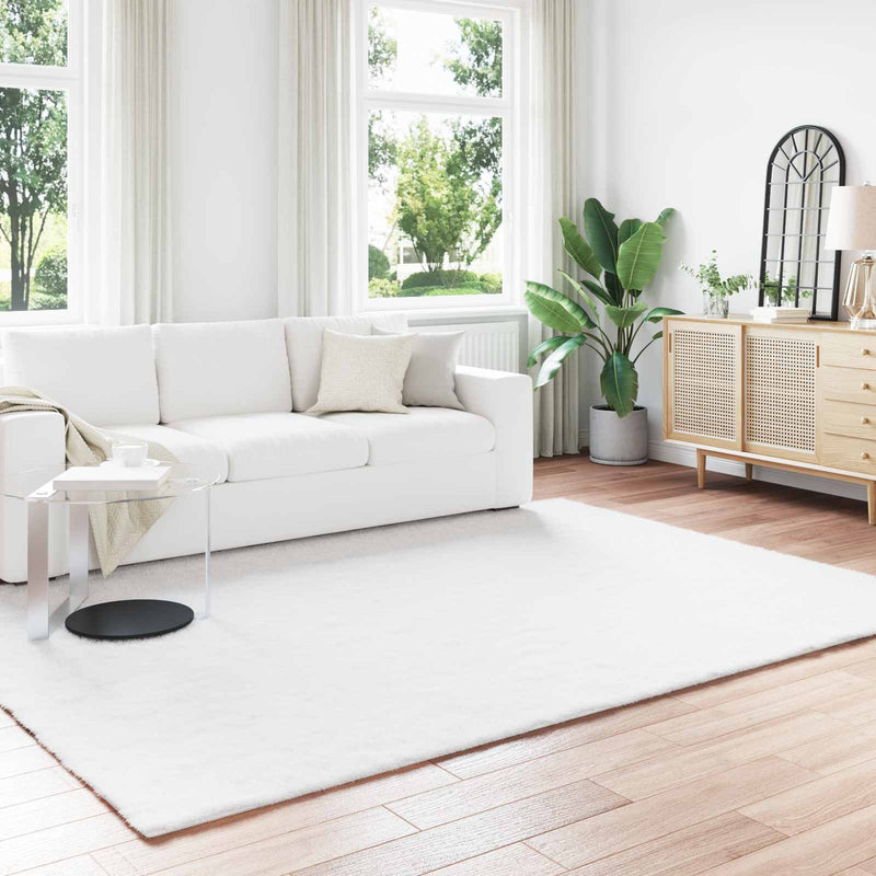 Load image into Gallery viewer, Vidaxl nep konijnenbont tapijt olite wit 200 x 280 cm polyester
