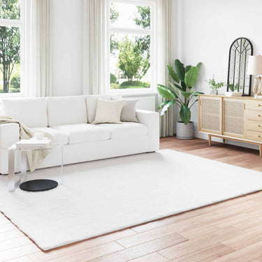 Vidaxl nep konijnenbont tapijt olite wit 240 x 340 cm polyester