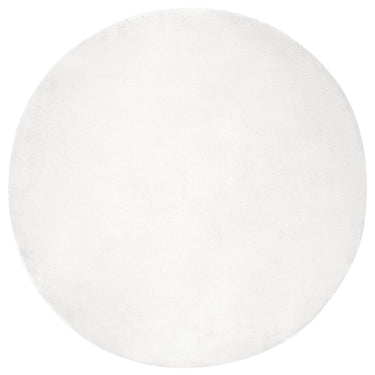 Vidaxl nep konijnenbont tapijt olite wit ø 120 cm polyester