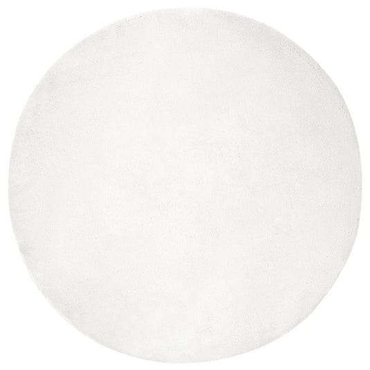Vidaxl nep konijnenbont tapijt olite wit ø 120 cm polyester