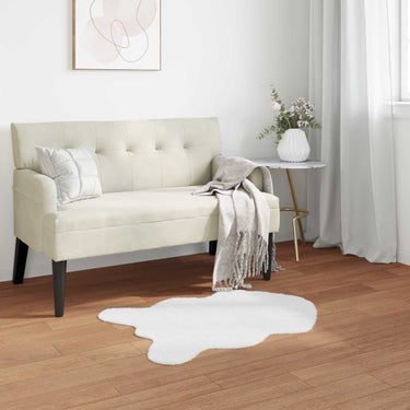 Vidaxl nep konijnenbont tapijt olite wit 50 x 80 cm polyester