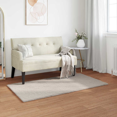 Vidaxl nep konijnenbont tapijt olite beige 60 x 110 cm polyester