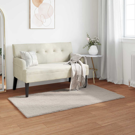 Vidaxl nep konijnenbont tapijt olite beige 80 x 150 cm polyester