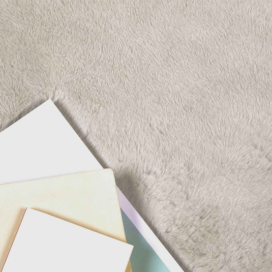 Vidaxl nep konijnenbont tapijt olite beige 80 x 150 cm polyester