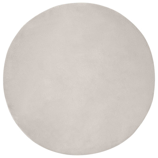 Vidaxl nep konijnenbont tapijt olite beige ø 120 cm polyester