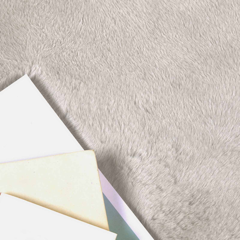 Load image into Gallery viewer, Vidaxl nep konijnenbont tapijt olite beige ø 160 cm polyester
