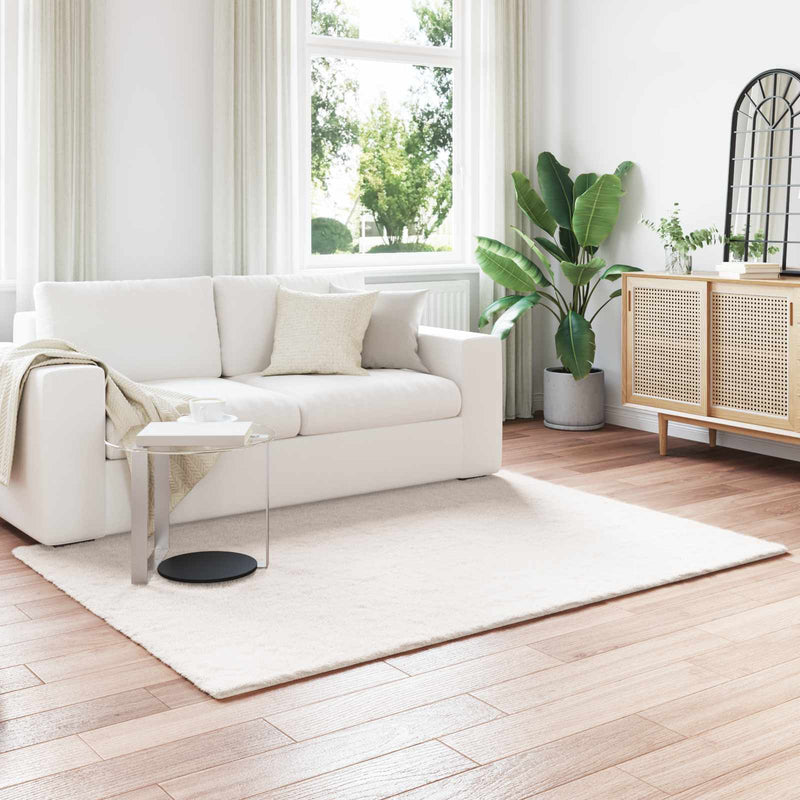 Load image into Gallery viewer, Vidaxl nep konijnenbont tapijt olite crème 120 x 170 cm polyester
