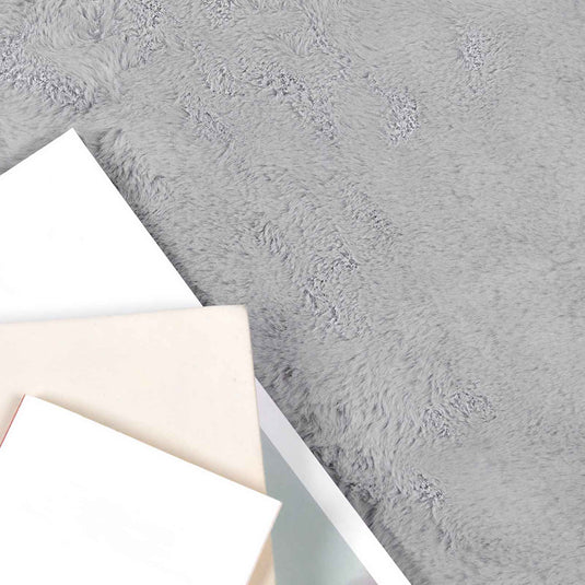 Vidaxl nep konijnenbont tapijt olite grijs 60 x 110 cm polyester