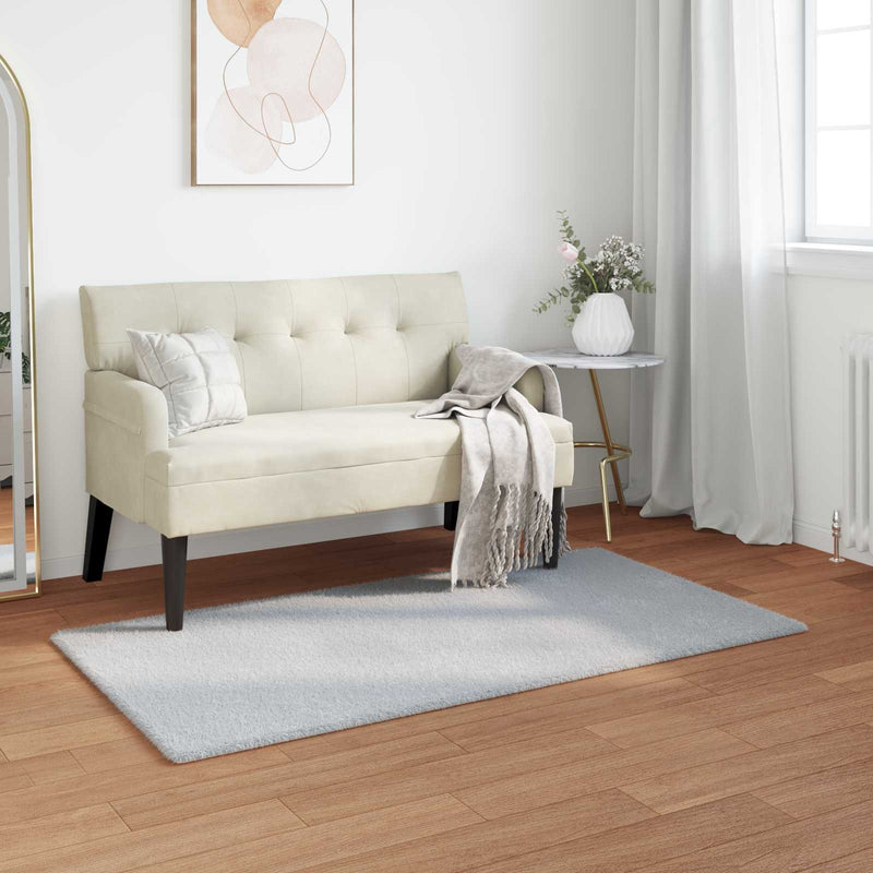 Load image into Gallery viewer, Vidaxl nep konijnenbont tapijt olite grijs 80 x 150 cm polyester
