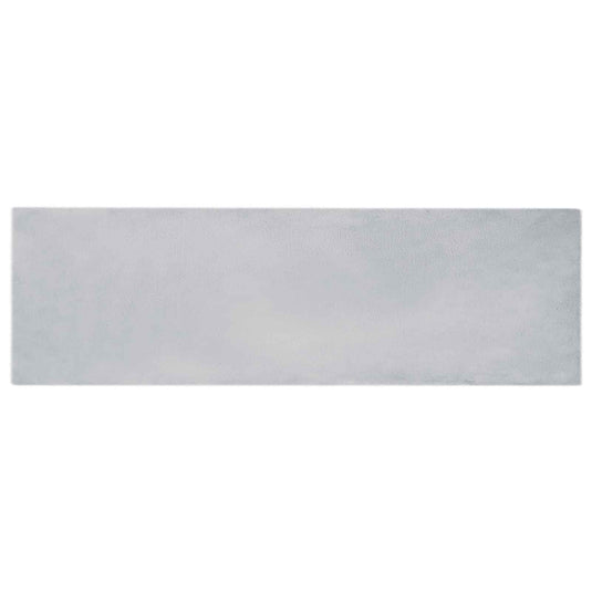 Vidaxl nep konijnenbont tapijt olite grijs 80 x 250 cm polyester