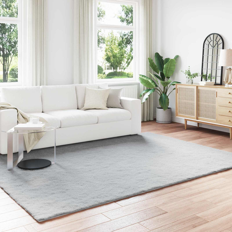 Load image into Gallery viewer, Vidaxl nep konijnenbont tapijt olite grijs 200 x 280 cm polyester
