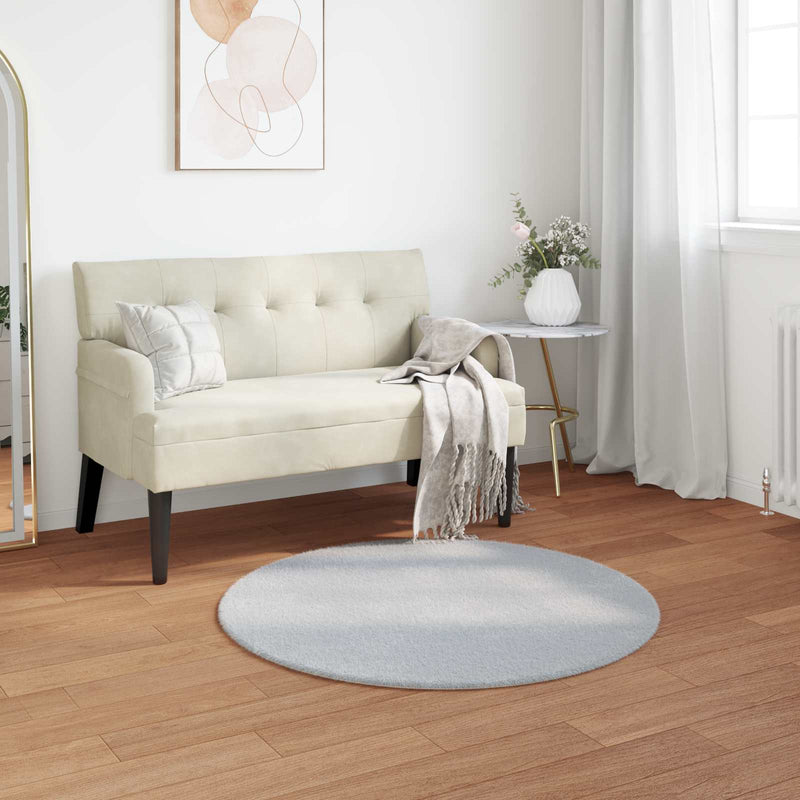 Load image into Gallery viewer, Vidaxl nep konijnenbont tapijt olite grijs ø 120 cm polyester
