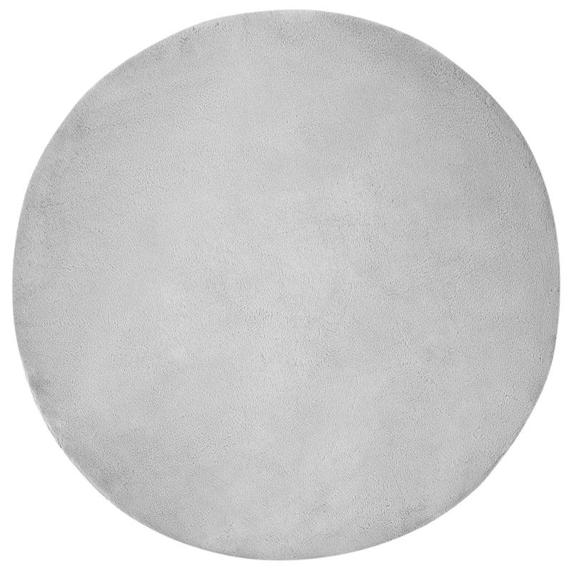 Load image into Gallery viewer, Vidaxl nep konijnenbont tapijt olite grijs ø 160 cm polyester
