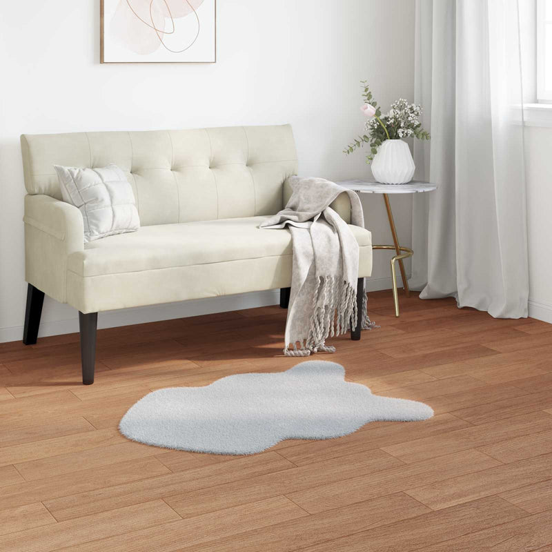 Load image into Gallery viewer, Vidaxl nep konijnenbont tapijt olite grijs 60 x 90 cm polyester
