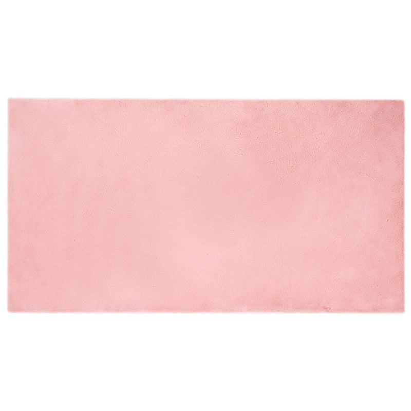 Load image into Gallery viewer, Vidaxl nep konijnenbont tapijt olite roze 80 x 150 cm polyester
