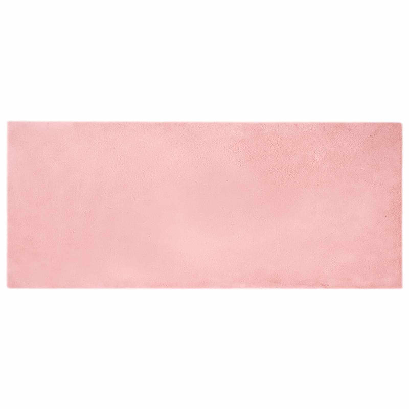 Load image into Gallery viewer, Vidaxl nep konijnenbont tapijt olite roze 80 x 200 cm polyester
