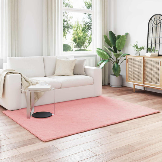 Vidaxl nep konijnenbont tapijt olite roze 160 x 230 cm polyester