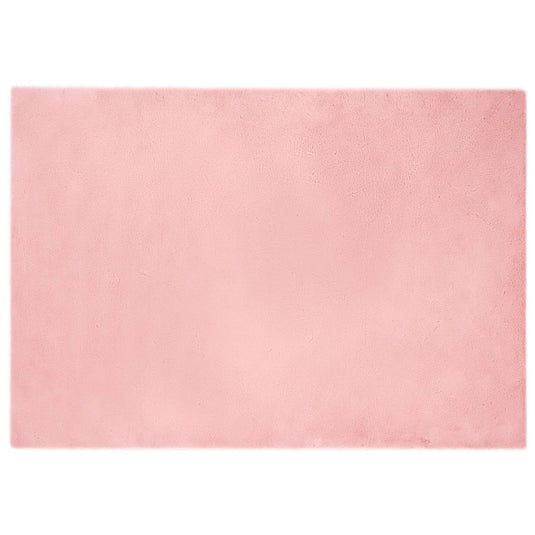 Vidaxl nep konijnenbont tapijt olite roze 160 x 230 cm polyester