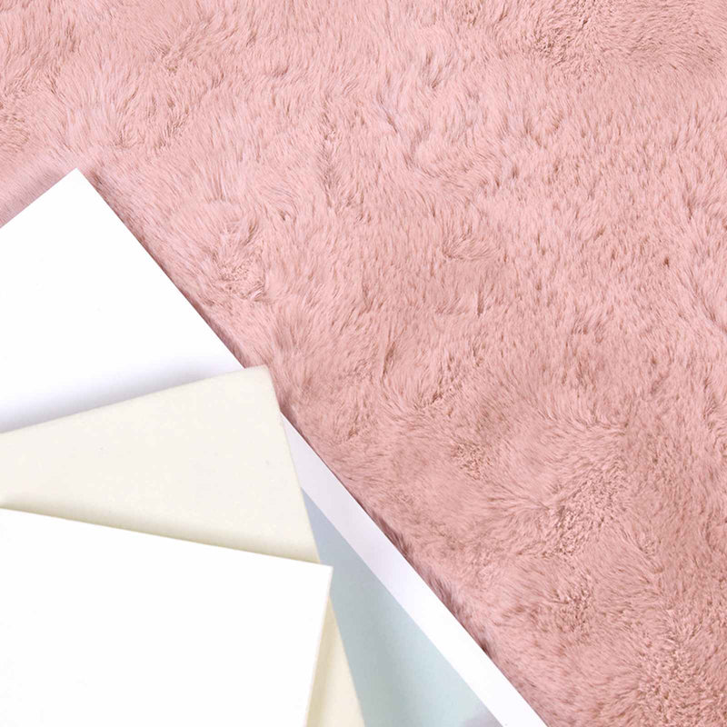 Load image into Gallery viewer, Vidaxl nep konijnenbont tapijt olite roze 120 x 120 cm polyester

