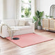 Vidaxl nep konijnenbont tapijt olite roze 160 x 160 cm polyester