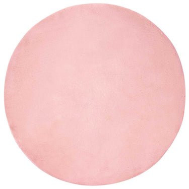 Vidaxl nep konijnenbont tapijt olite roze ø 80 cm polyester