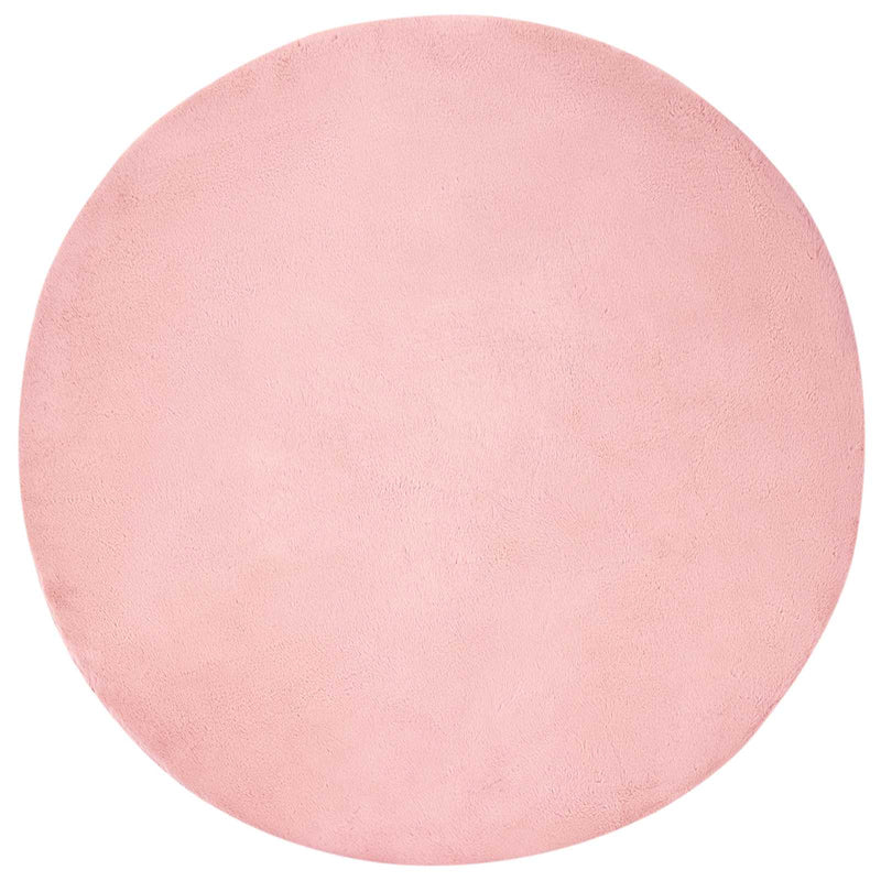 Load image into Gallery viewer, Vidaxl nep konijnenbont tapijt olite roze ø 80 cm polyester
