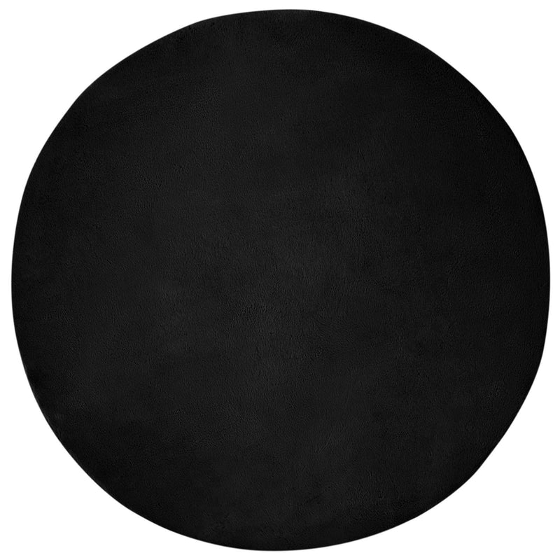 Load image into Gallery viewer, Vidaxl nep konijnenbont tapijt olite zwart ø 100 cm polyester
