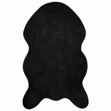 Vidaxl nep konijnenbont tapijt olite zwart 50 x 80 cm polyester
