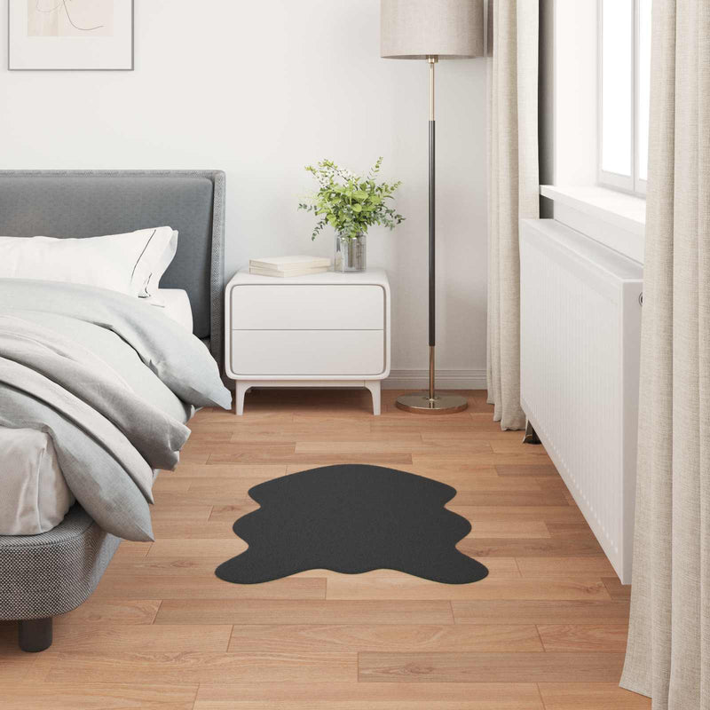 Load image into Gallery viewer, Vidaxl nep konijnenbont tapijt olite zwart 60 x 90 cm polyester
