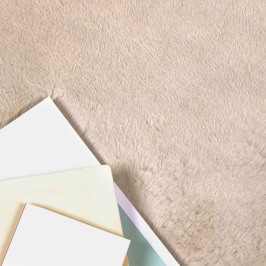 Vidaxl nep konijnenbont tapijt olite taupe 140 x 200 cm polyester