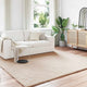Vidaxl nep konijnenbont tapijt olite taupe 200 x 200 cm polyester